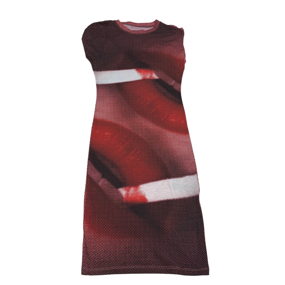 NWOT Zadig & Voltaire Adoni Double Lips Midi Dress Graphic XS Punk Pop Art - Picture 4 of 7